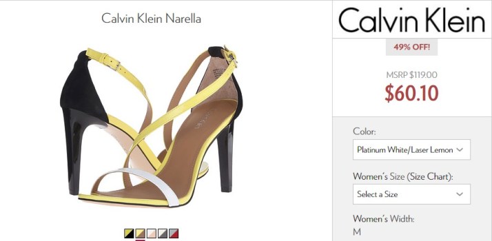 סנדל עקב קלווין קליין Calvin Klein