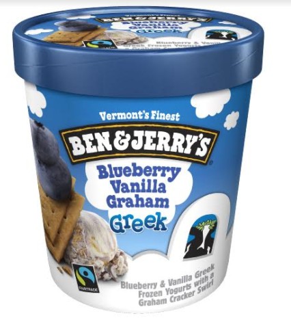 לקראת פתיחת עונת הגלידות 2018 חב' בן&ג'ריס מחזירה למדפים  גלידת יוגורט – יוגורט יווני אוכמניות ווניל וגרהם