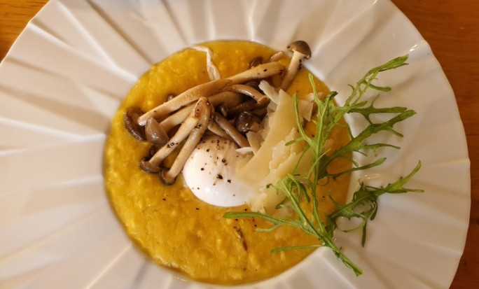 פולנטה מסעדת טיביס של שף חיים טיבי בחוות ורד הגליל